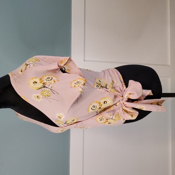 Madewell Blush Pink Floral Wrap Top XS - Picture 4 of 12